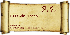 Pilipár Izóra névjegykártya
